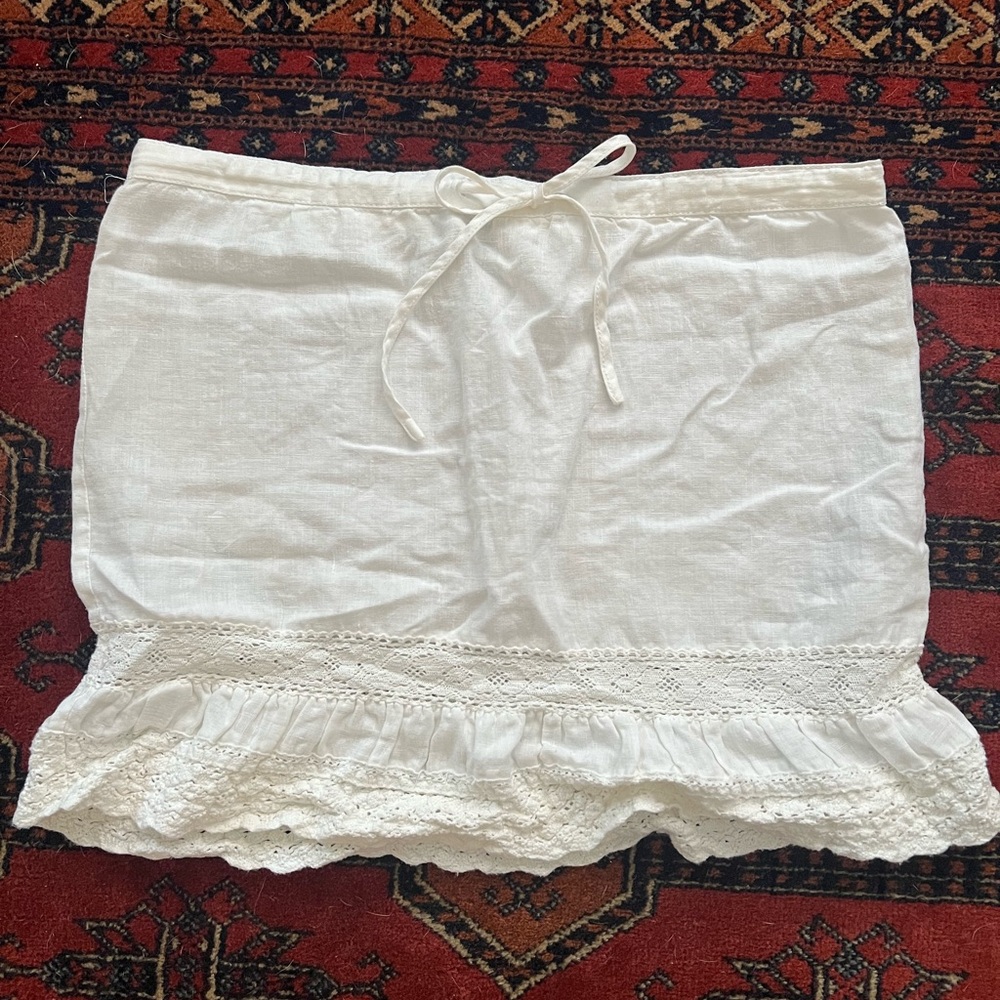 All Linen Low Rise White Lace Y2K Skirt